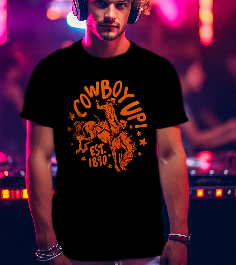 Cowboy Up Rodeo Bucking Bronco Est 1890 T-Shirt