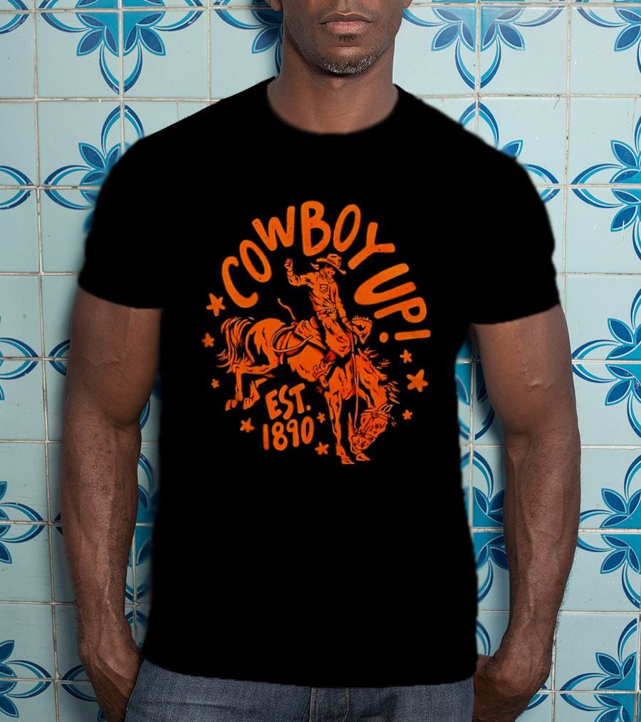 Cowboy Up Rodeo Bucking Bronco Est 1890 T-Shirt