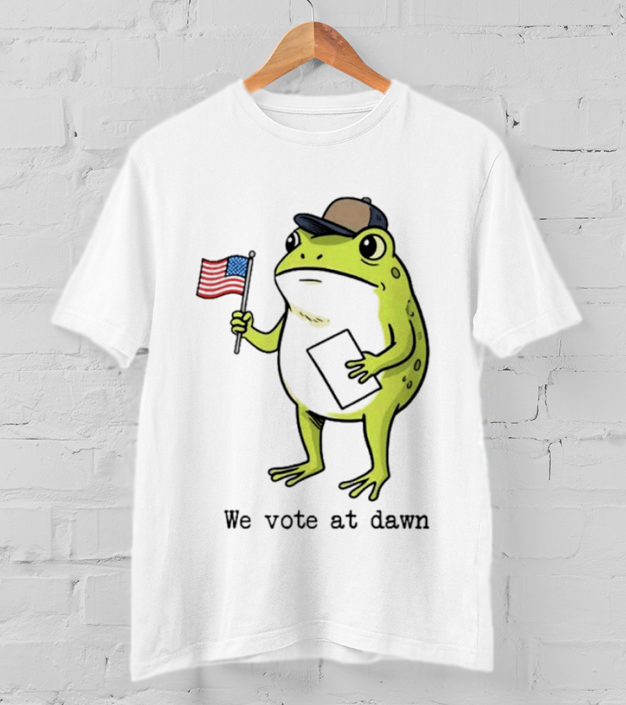 American Frog With Flag We Vote At Dawn T-Shirt