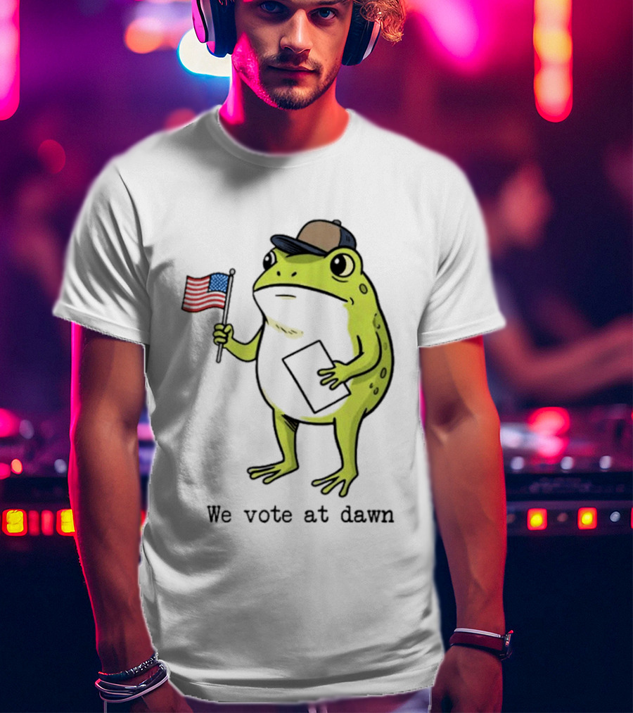 American Frog With Flag We Vote At Dawn T-Shirt