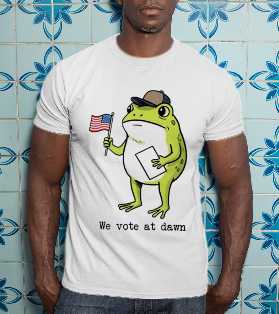 American Frog With Flag We Vote At Dawn T-Shirt