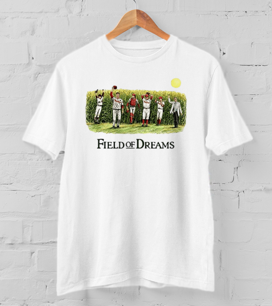 Philadelphia Phillies Baseball Go Phils Field Of Dreams Cornfield Players Scene T-Shirt