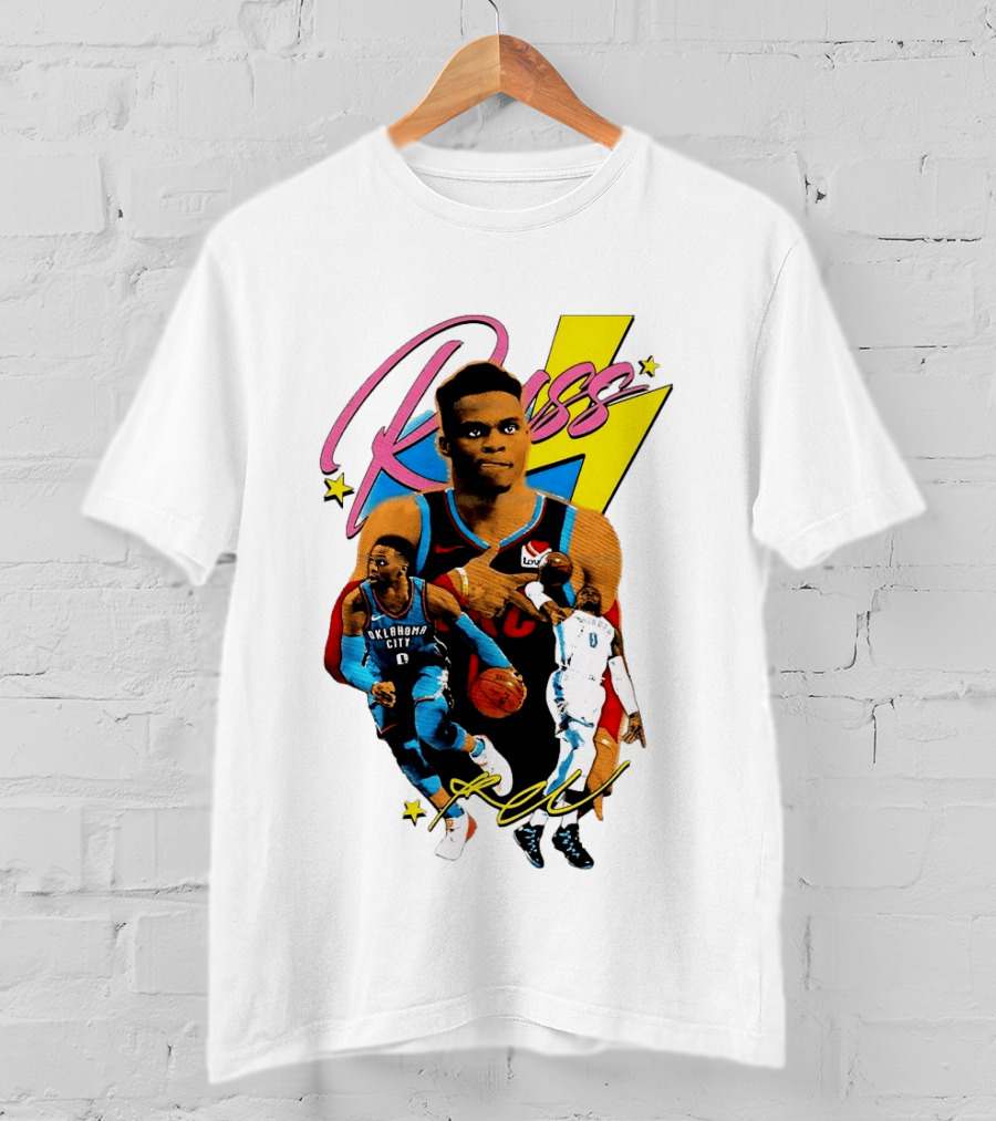 Russell Westbrook Oklahoma City Thunder NBA Russ Basketball Player Iconic Moments T-Shirt