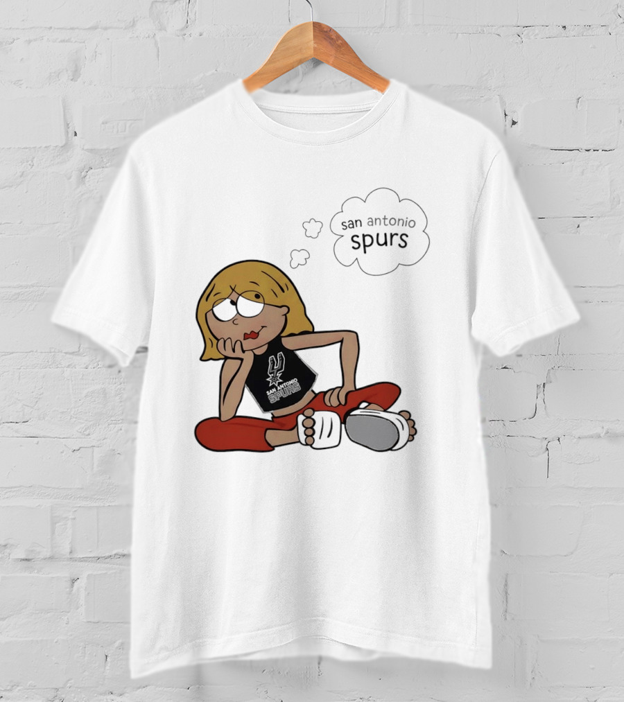 San Antonio Spurs Cartoon Blonde Girl Thought Bubble Daydreaming T-Shirt