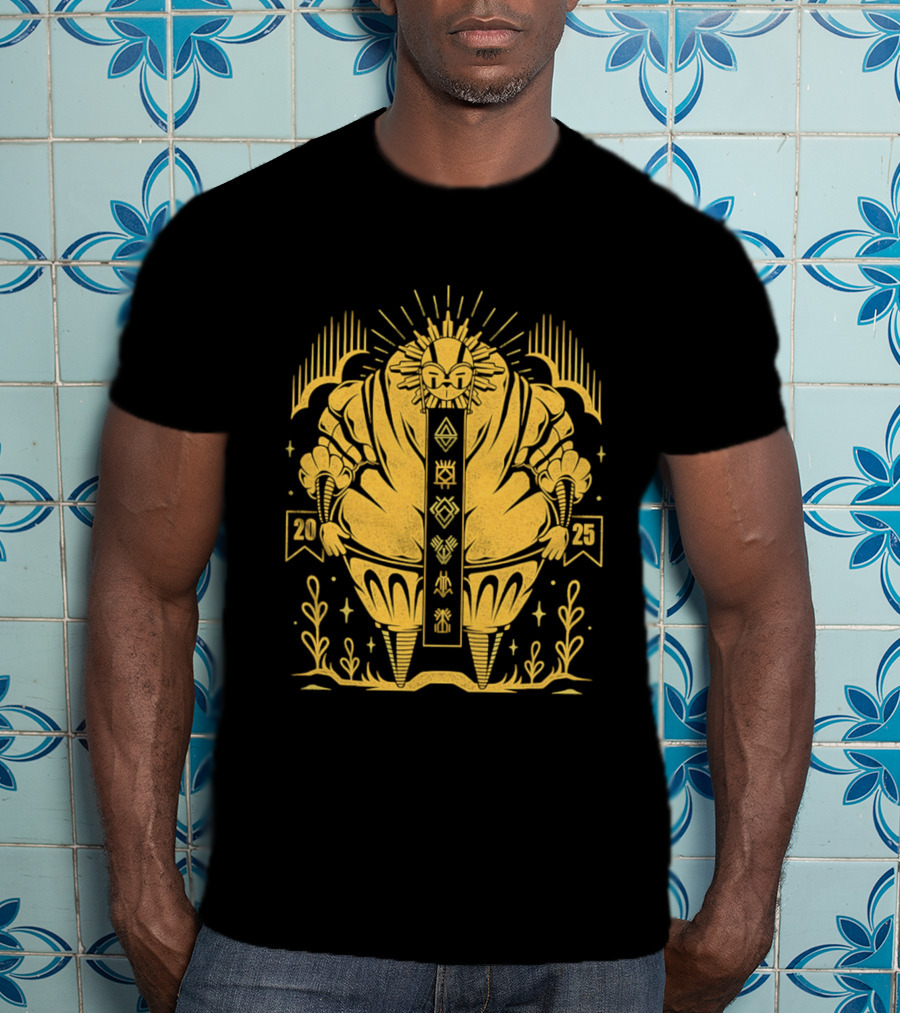 2025 Sun God Symbols Ornate Geometric Motif T-Shirt
