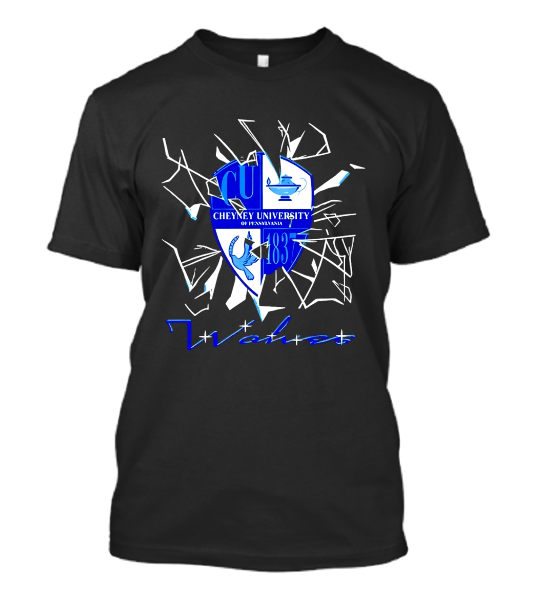 Cheyney University Pennsylvania 1837 Shattered Glass Wolves T-Shirt