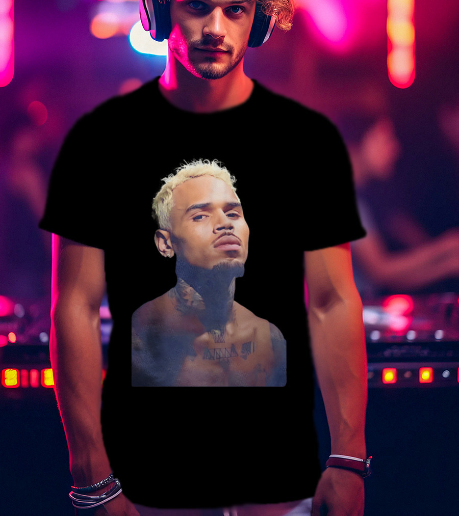 Chris Brown Blond Hair Tattoo T-Shirt