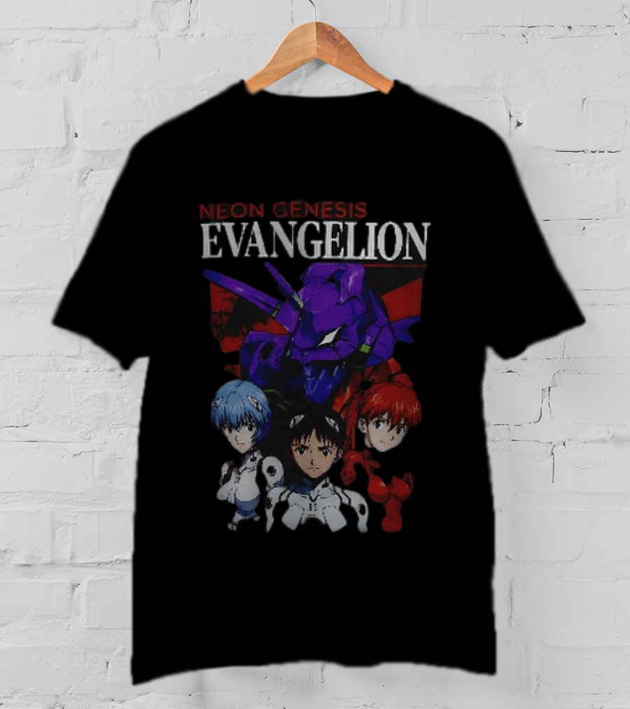 Neon Genesis Evangelion Rei Asuka Shinji With Unit 01 T-Shirt