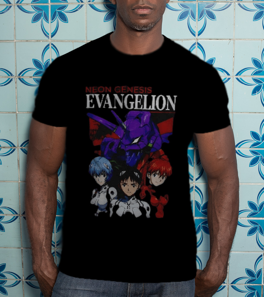 Neon Genesis Evangelion Rei Asuka Shinji With Unit 01 T-Shirt