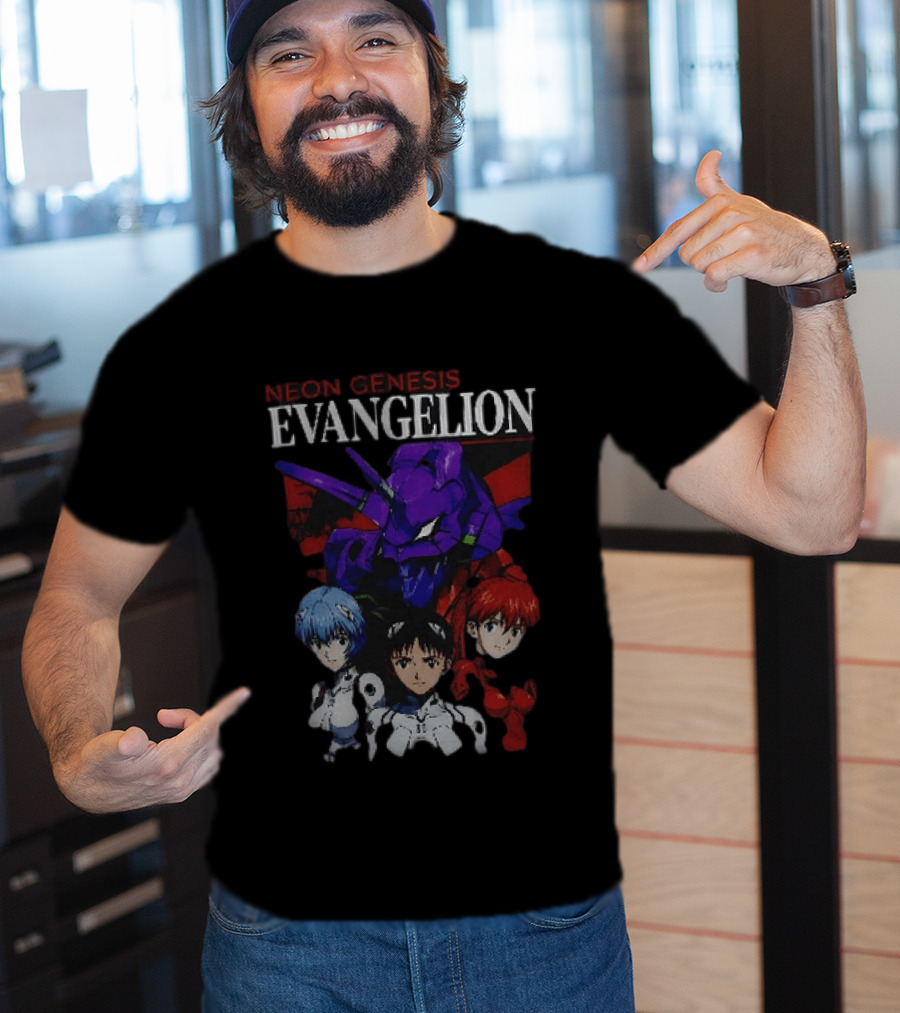 Neon Genesis Evangelion Rei Asuka Shinji With Unit 01 T-Shirt
