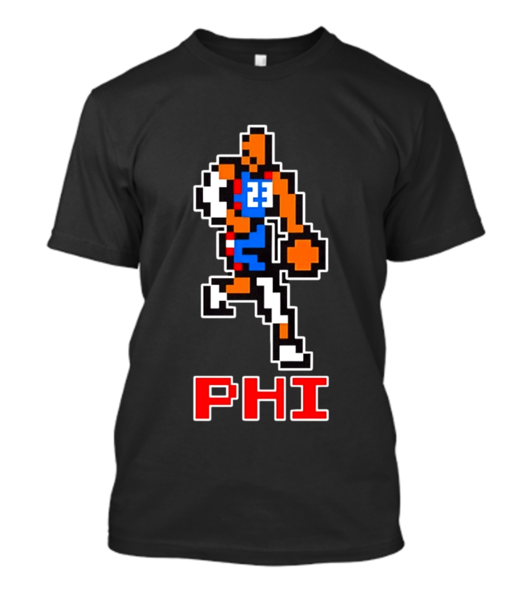 Philadelphia 76ers Phi 8 Bit Pixel Basketball Player 23 Dribbling T-Shirt