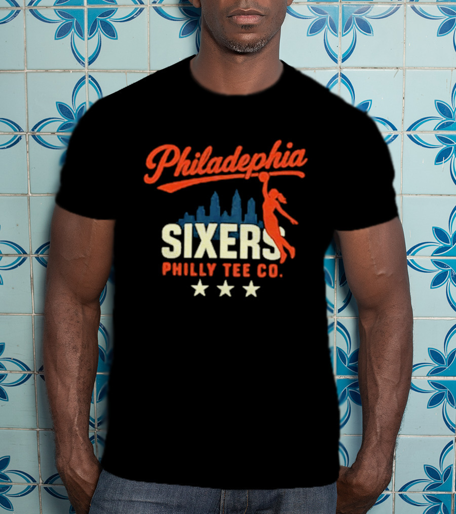 Philadelphia Sixers Philly Co Skyline Basketball T-Shirt