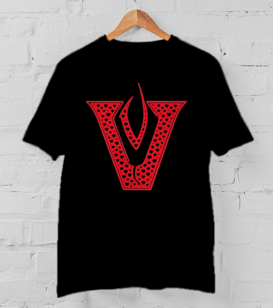 Red V Filled Hearts Flame T-Shirt