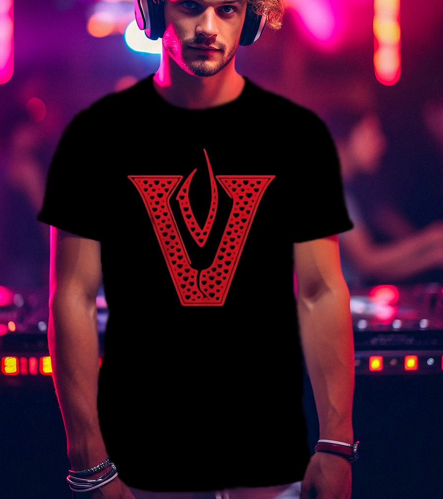 Red V Filled Hearts Flame T-Shirt