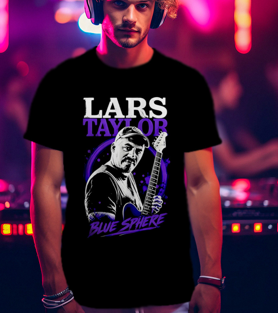 Lars Taylor Blue Sphere Smooth Jazz Guitarist T-Shirt