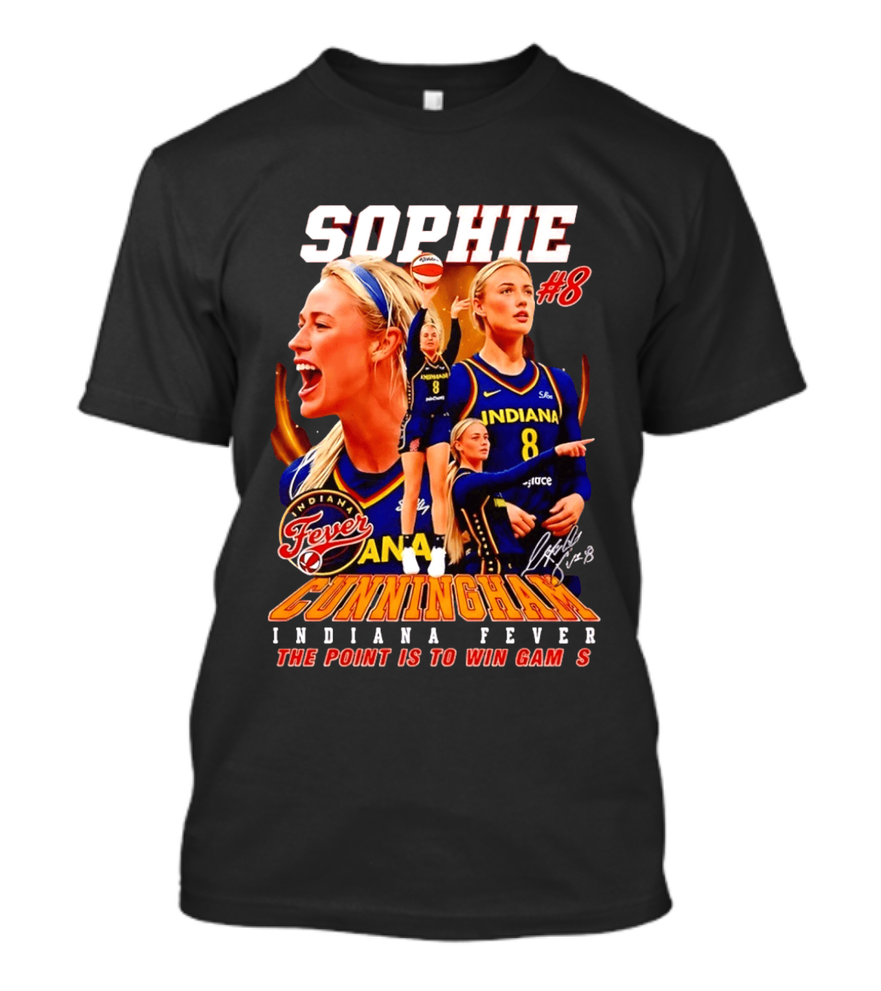 Sophie Cunningham Indiana Fever #8 The Point Is To Win Games 2026 T-Shirt
