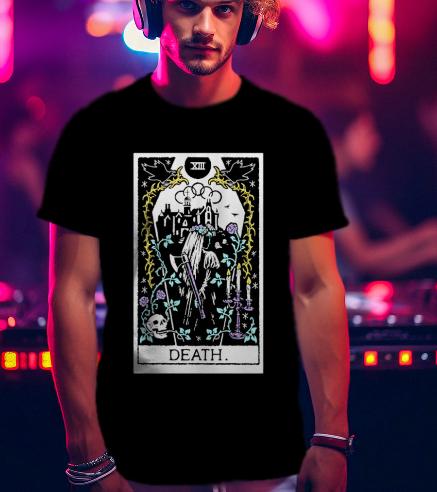 XIII Death Tarot Card Gothic Skull And Scythe T-Shirt