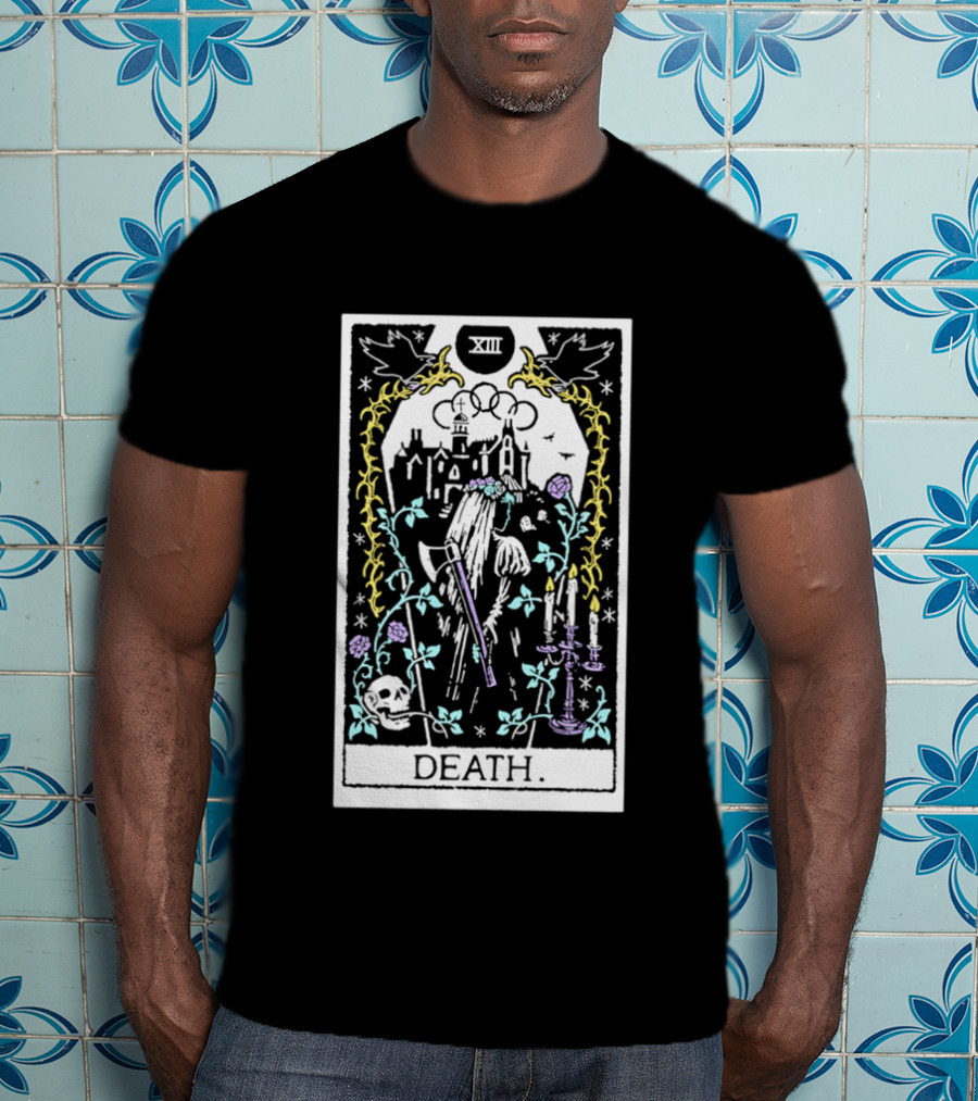 XIII Death Tarot Card Gothic Skull And Scythe T-Shirt