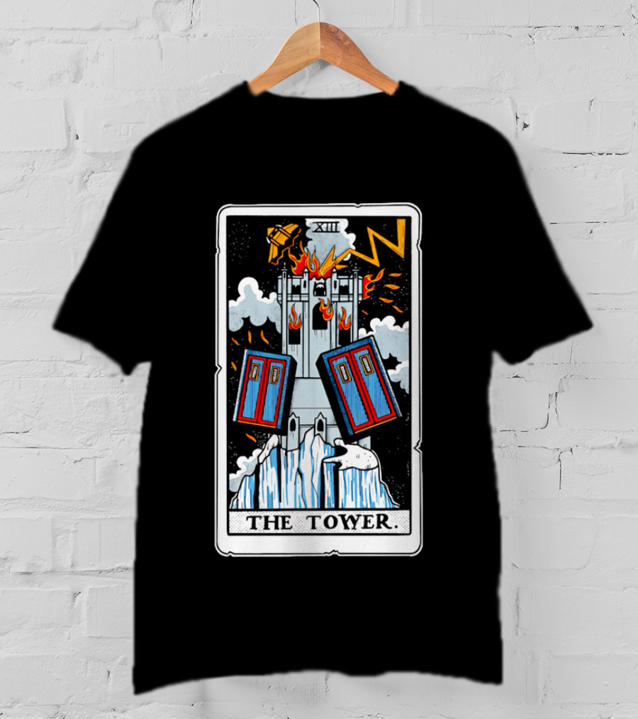 Doctor Who TARDIS Tarot Card Tower XIII T-Shirt