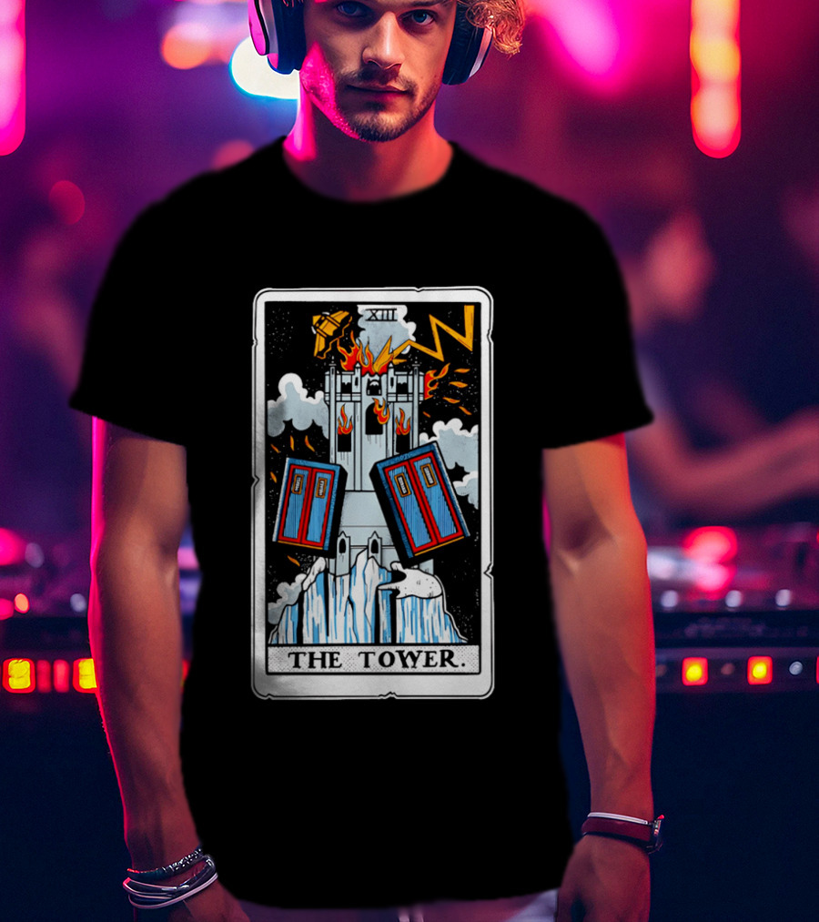 Doctor Who TARDIS Tarot Card Tower XIII T-Shirt
