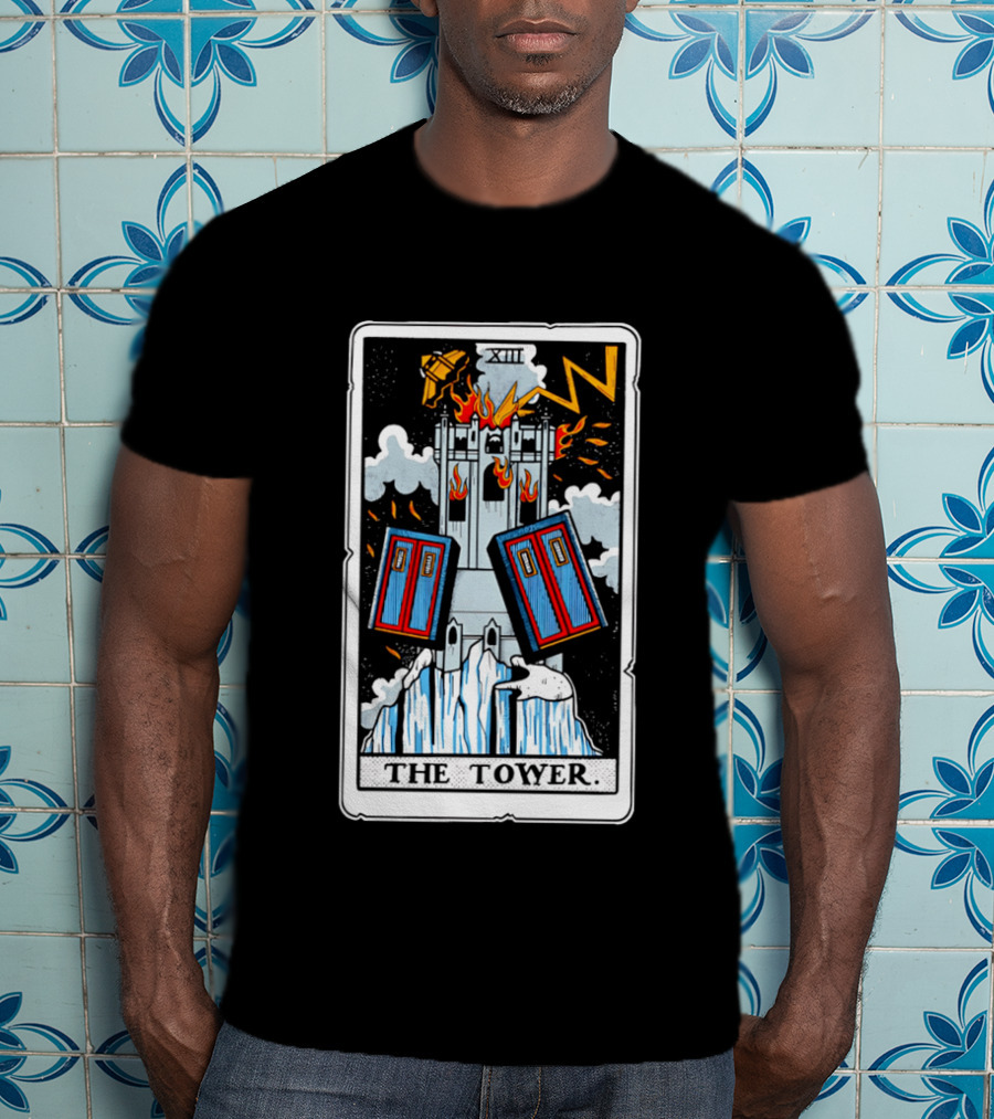 Doctor Who TARDIS Tarot Card Tower XIII T-Shirt