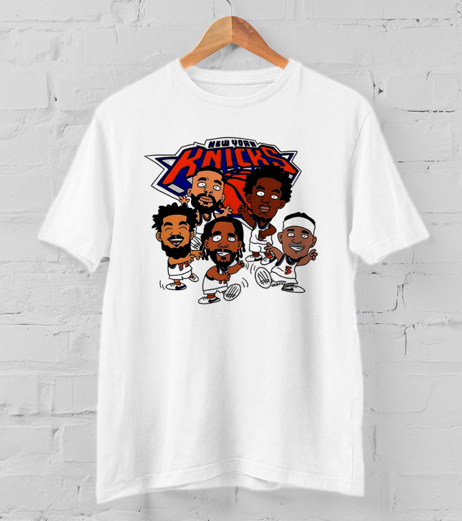 New York Knicks Champs 2026 NBA Players Cartoon Characters T-Shirt