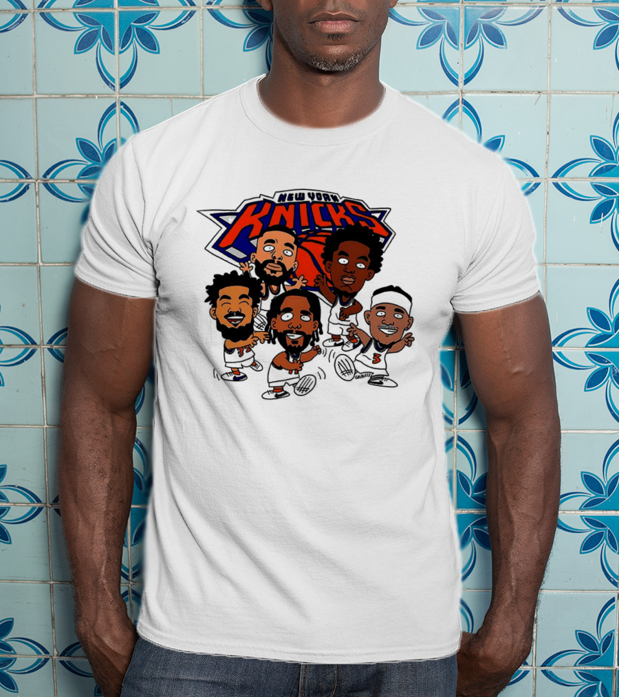 New York Knicks Champs 2026 NBA Players Cartoon Characters T-Shirt
