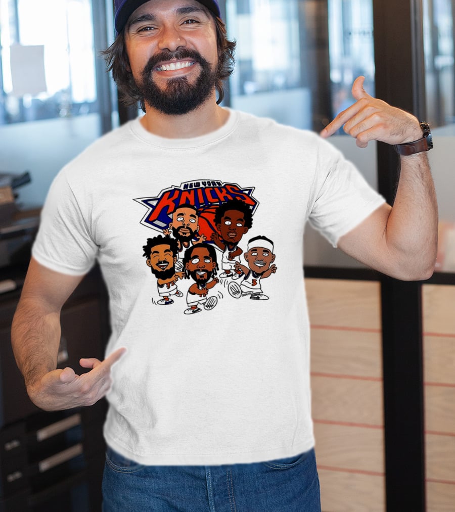 New York Knicks Champs 2026 NBA Players Cartoon Characters T-Shirt