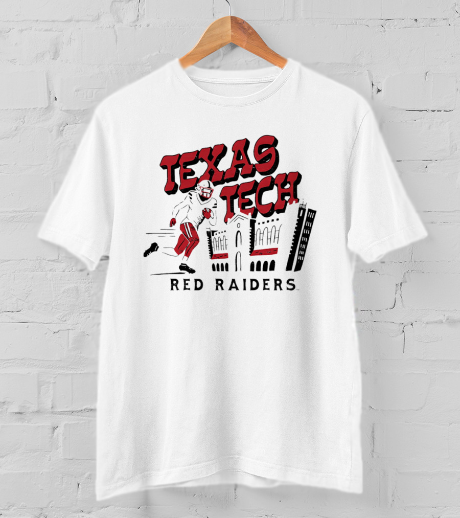 Texas Tech Red Raiders Football Player And Campus T-Shirt