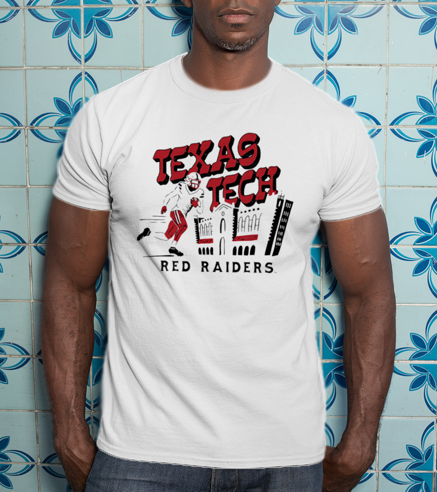 Texas Tech Red Raiders Football Player And Campus T-Shirt