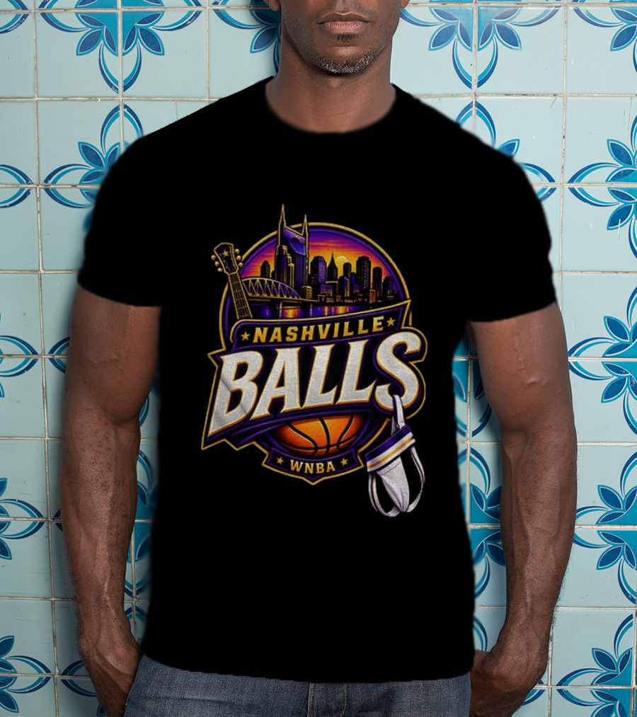 Nashville Balls WNBA Basketball Music City Skyline T-Shirt