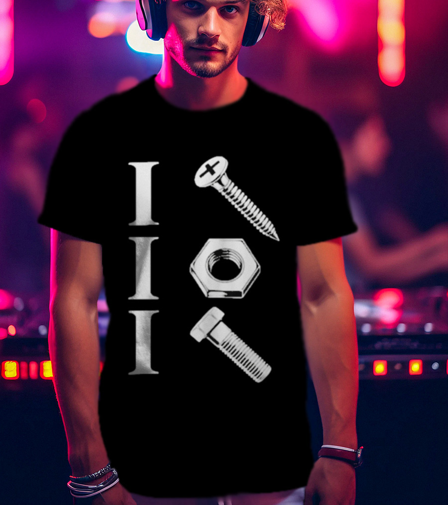 Back Mechanic Hardware Tool Screw Hex Bolt Nut T-Shirt