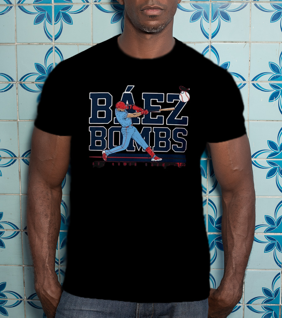 Báez Bombs St. Louis Baseball Player Swinging Bat With Flying Ball T-Shirt