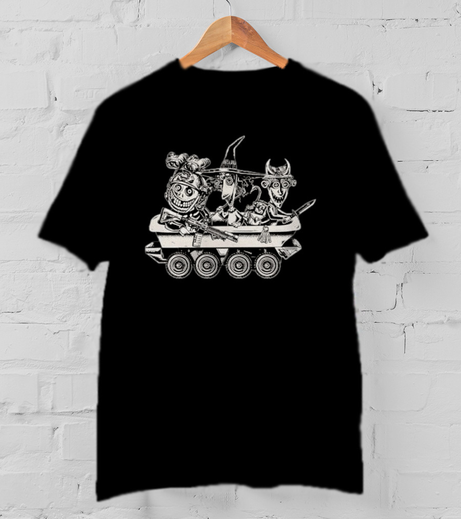 Lock Shock Barrel Tactical Bathtub Tank Black White Cartoon T-Shirt