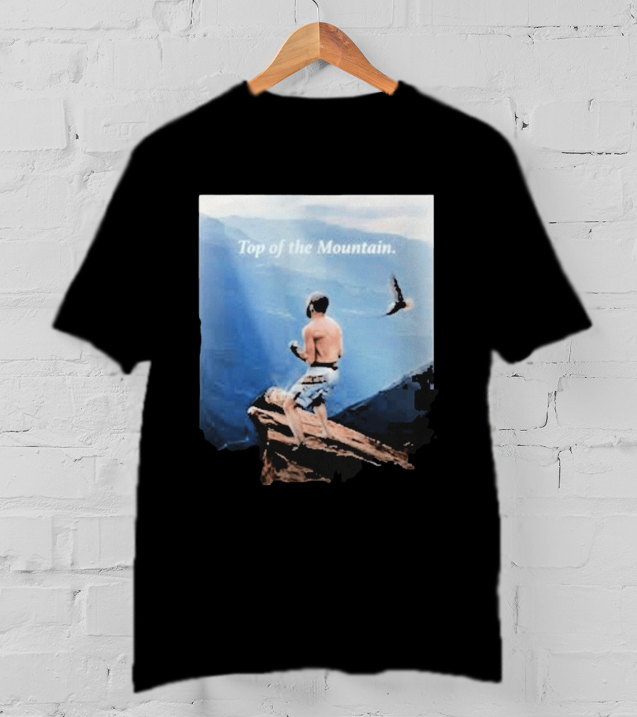 Islam Makhachev Top Of The Mountain Scenic Martial Arts Triumph T-Shirt