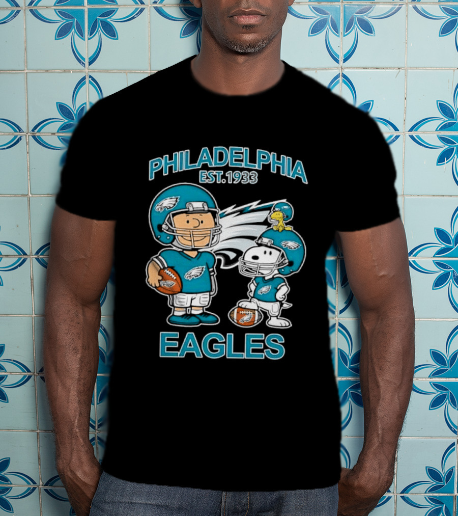 Philadelphia Eagles Est 1933 Characters Football Uniforms T-Shirt