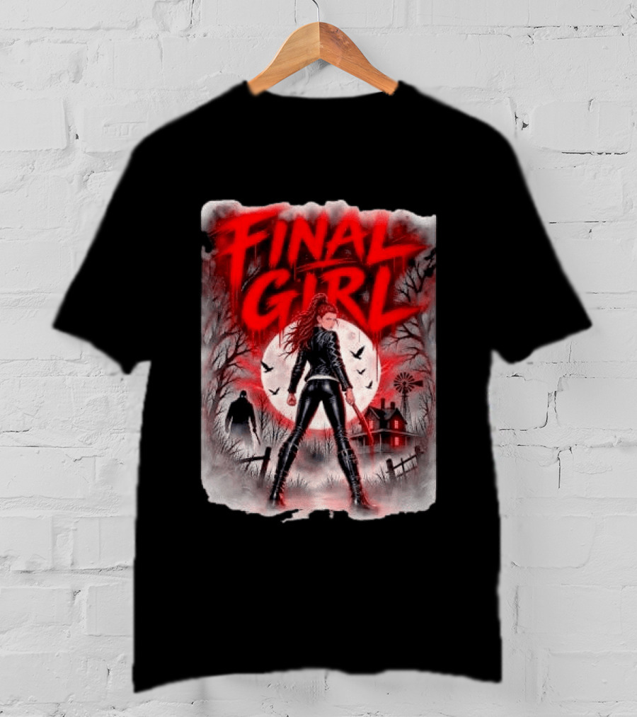 Final Girl Leather Jacket Bloody Bat Full Moon House T-Shirt