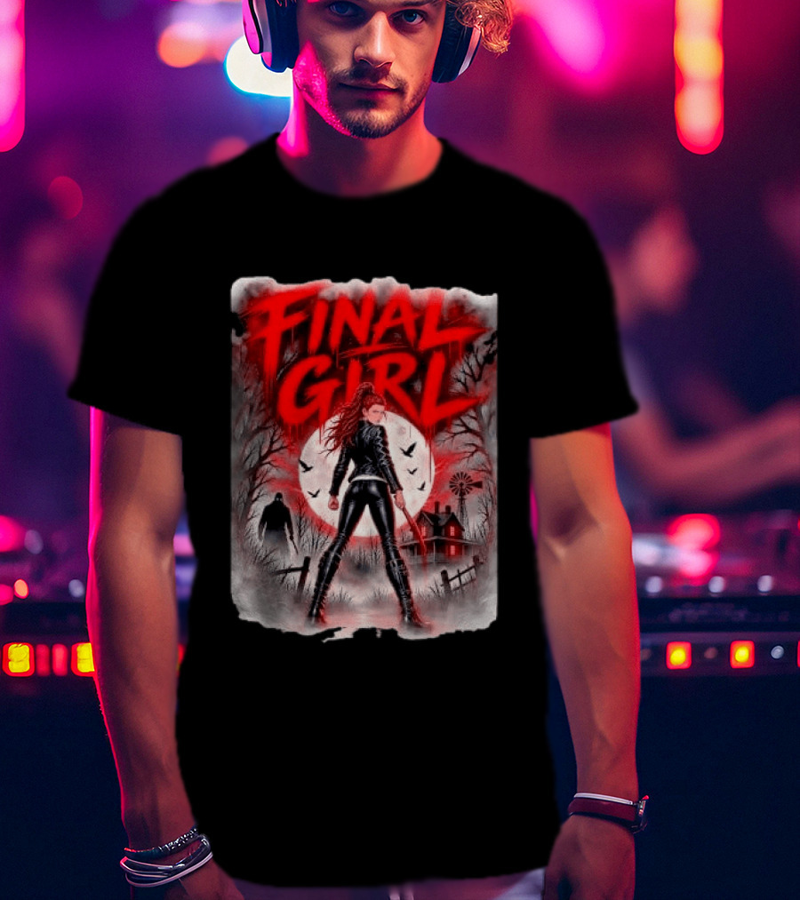 Final Girl Leather Jacket Bloody Bat Full Moon House T-Shirt