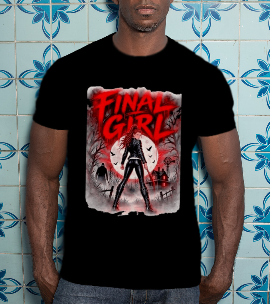 Final Girl Leather Jacket Bloody Bat Full Moon House T-Shirt