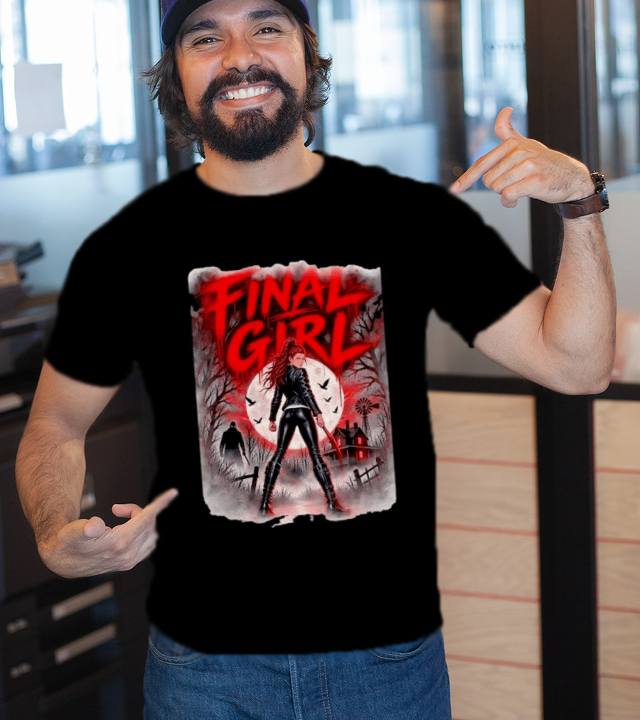 Final Girl Leather Jacket Bloody Bat Full Moon House T-Shirt
