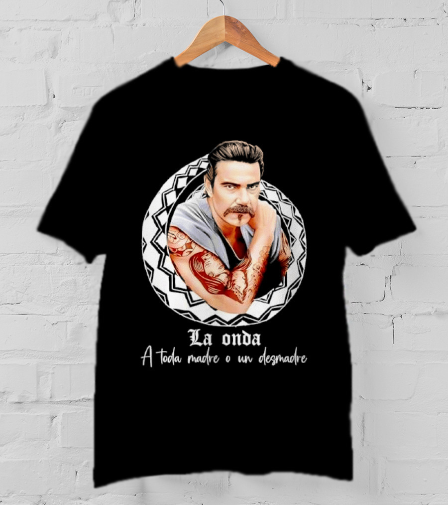 La Onda A Toda Madre O Un Desmadre Tattooed Man Mustache Geometric T-Shirt