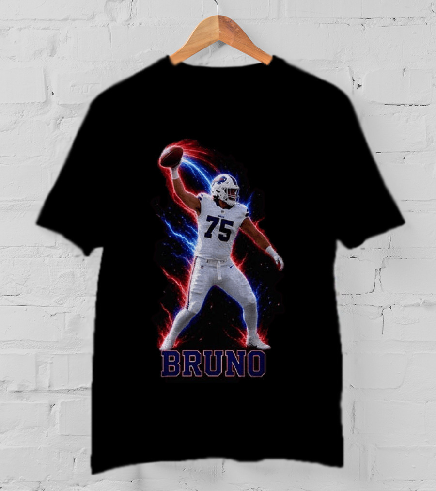 Bruno Buffalo Bills 75 Electric Burst Football T-Shirt