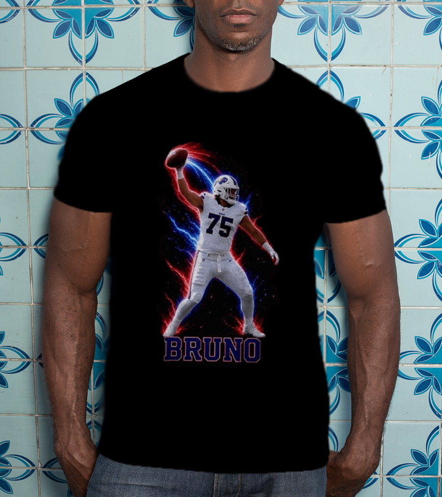 Bruno Buffalo Bills 75 Electric Burst Football T-Shirt