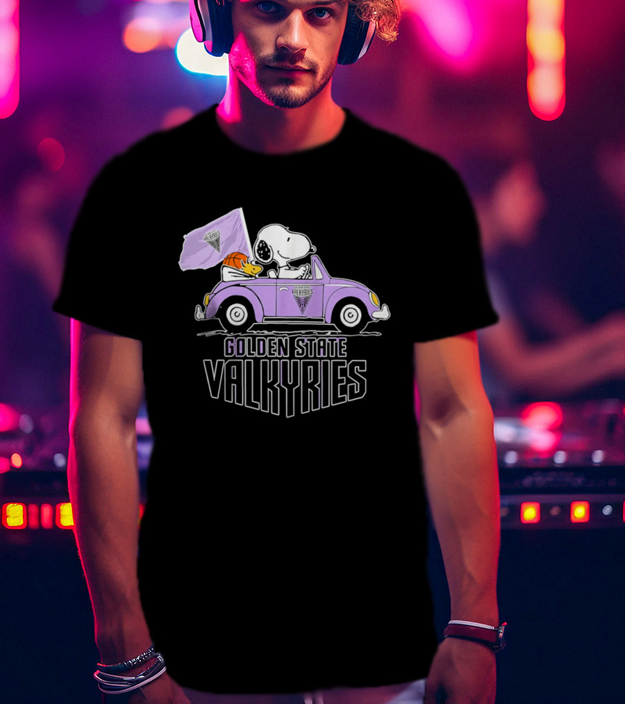Golden State Valkyries Snoopy Volkswagen Beetle T-Shirt