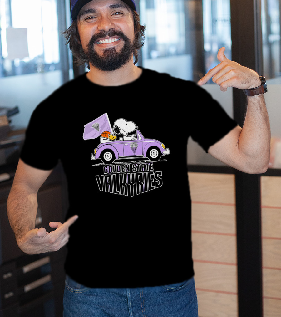 Golden State Valkyries Snoopy Volkswagen Beetle T-Shirt