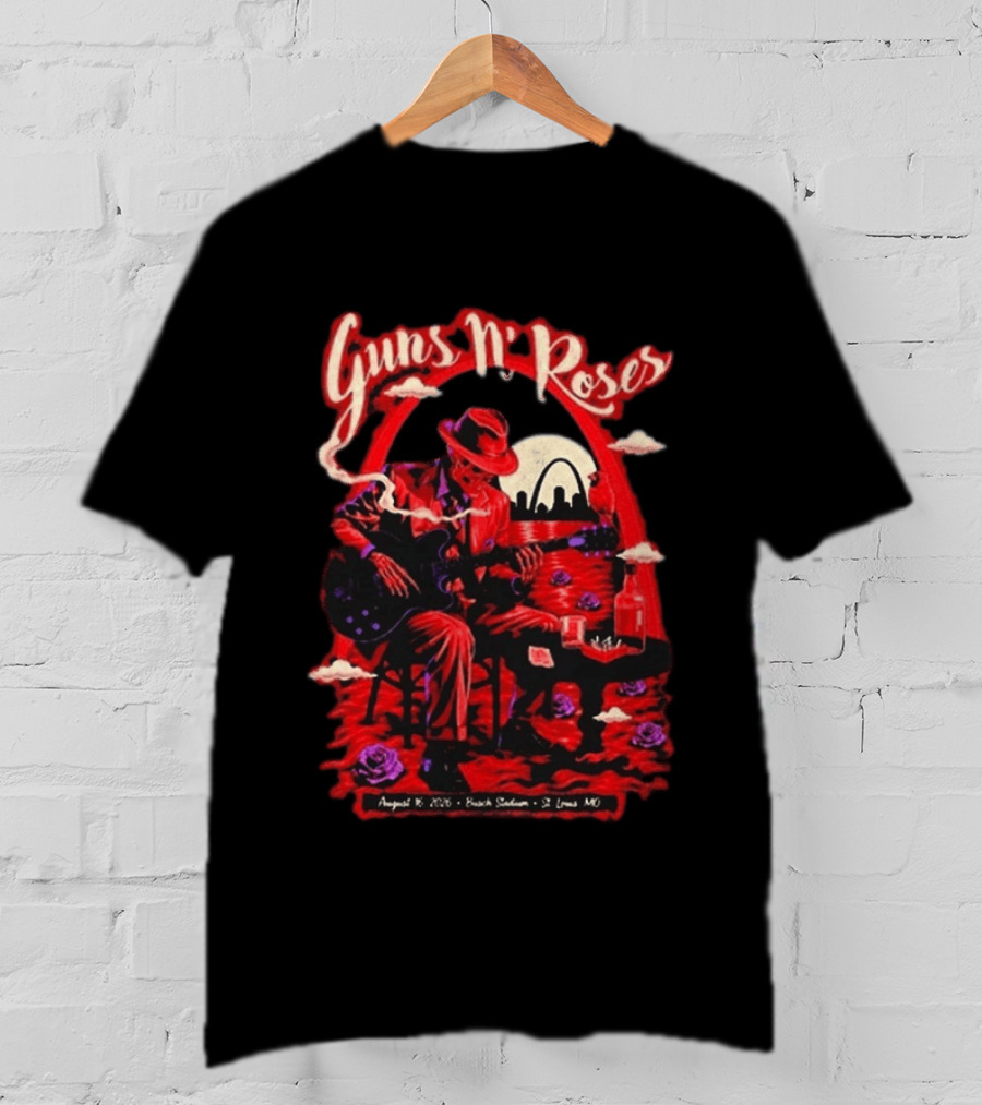 Guns N' Roses August 16 2026 St. Louis MO Busch Stadium Tour T-Shirt