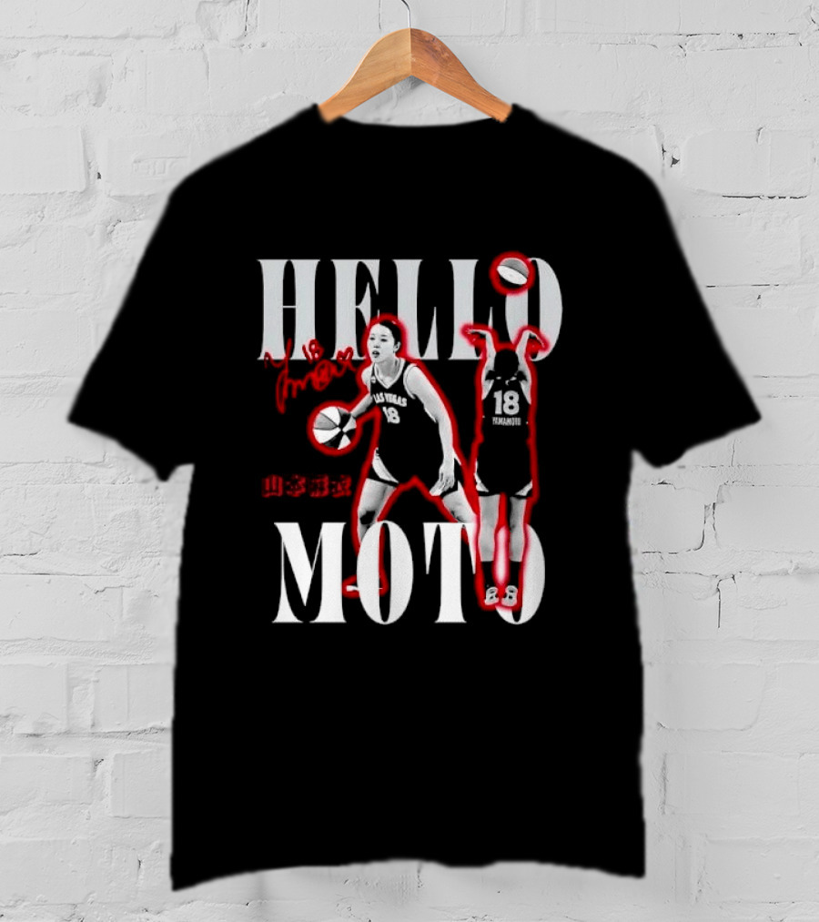 Hello Moto Mai Yamamoto Basketball 18 Red Glow Dribbling Shooting T-Shirt