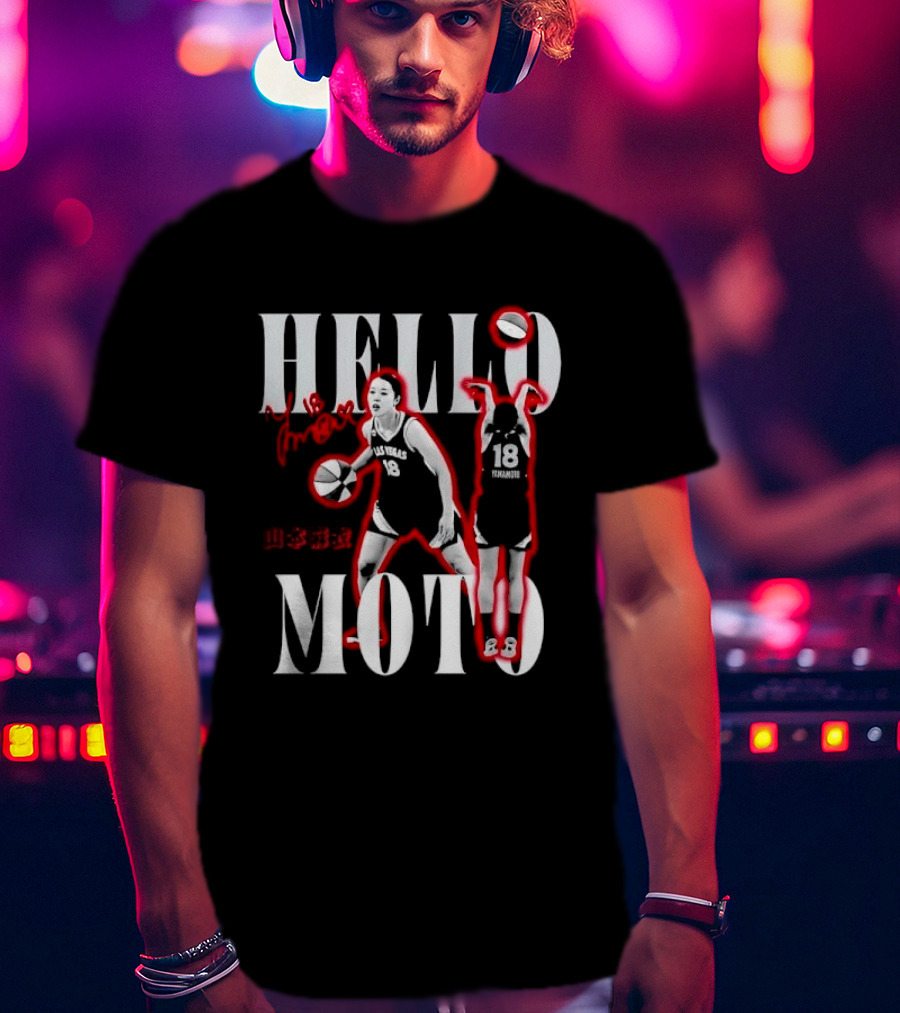 Hello Moto Mai Yamamoto Basketball 18 Red Glow Dribbling Shooting T-Shirt