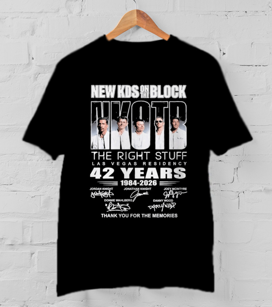 New Kids On The Block Nkotb Las Vegas Residency 42 Years 1984 2026 The Right Stuff Thank You For The Memories T-Shirt