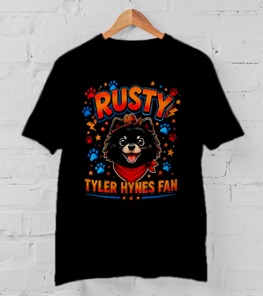 Rusty Tyler Hynes Fan Paw Stars Cowboy Hat Bandana T-Shirt